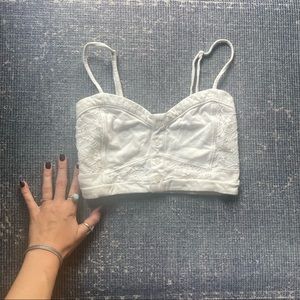 Cropped white tank top